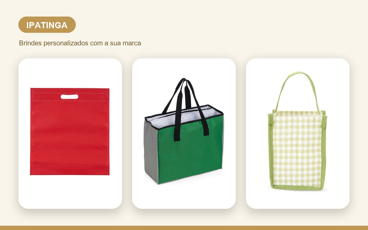 Brindes personalizados com a sua marca — Sacolas Personalizadas em Ipatinga: Embalagem que Fortalece a Marca