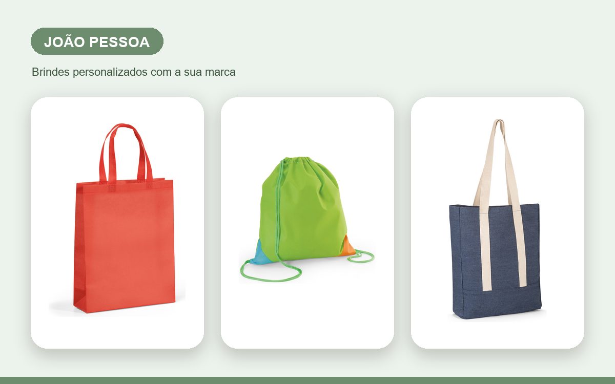 Brindes personalizados com a sua marca — Sacolas Personalizadas em João Pessoa para Empresas