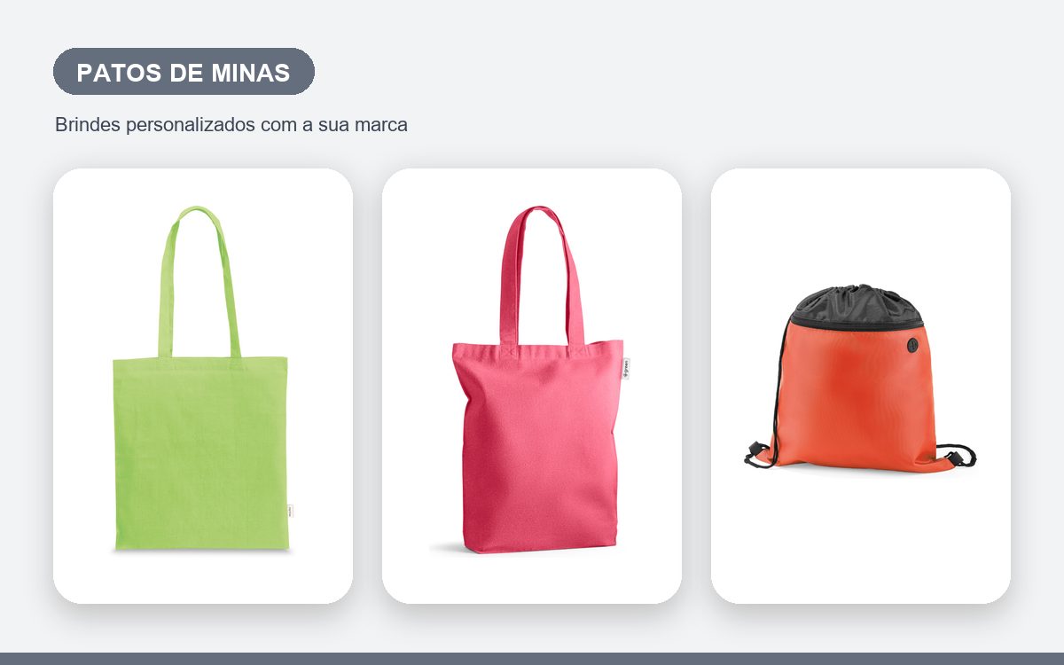 Brindes personalizados com a sua marca — Sacolas Personalizadas em Patos de Minas para Empresas