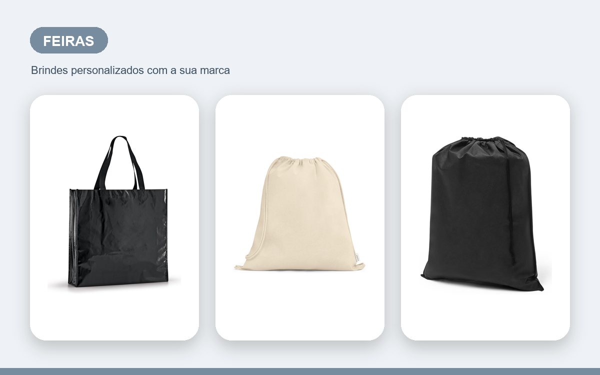 Brindes personalizados com a sua marca — Sacolas Personalizadas para Feiras: Brinde que Vai Além do Estande
