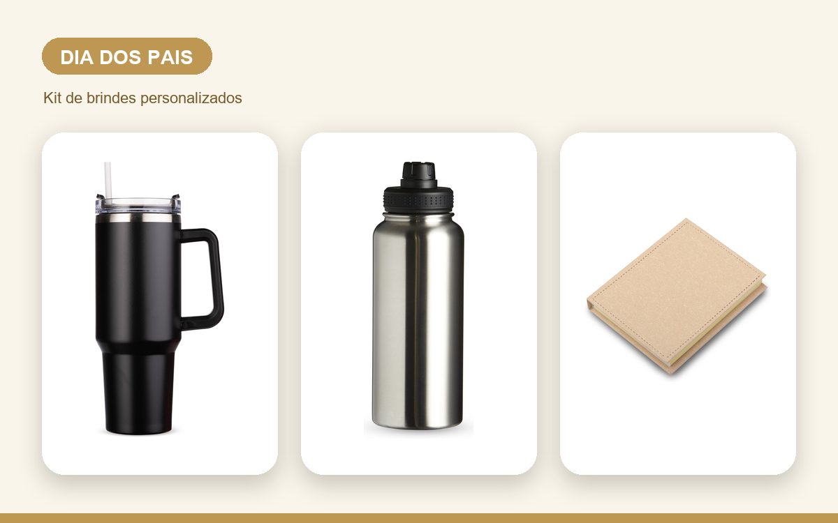 Kit de brindes personalizados — Squeezes Personalizados para o Dia dos Pais: Ideias de Brinde
