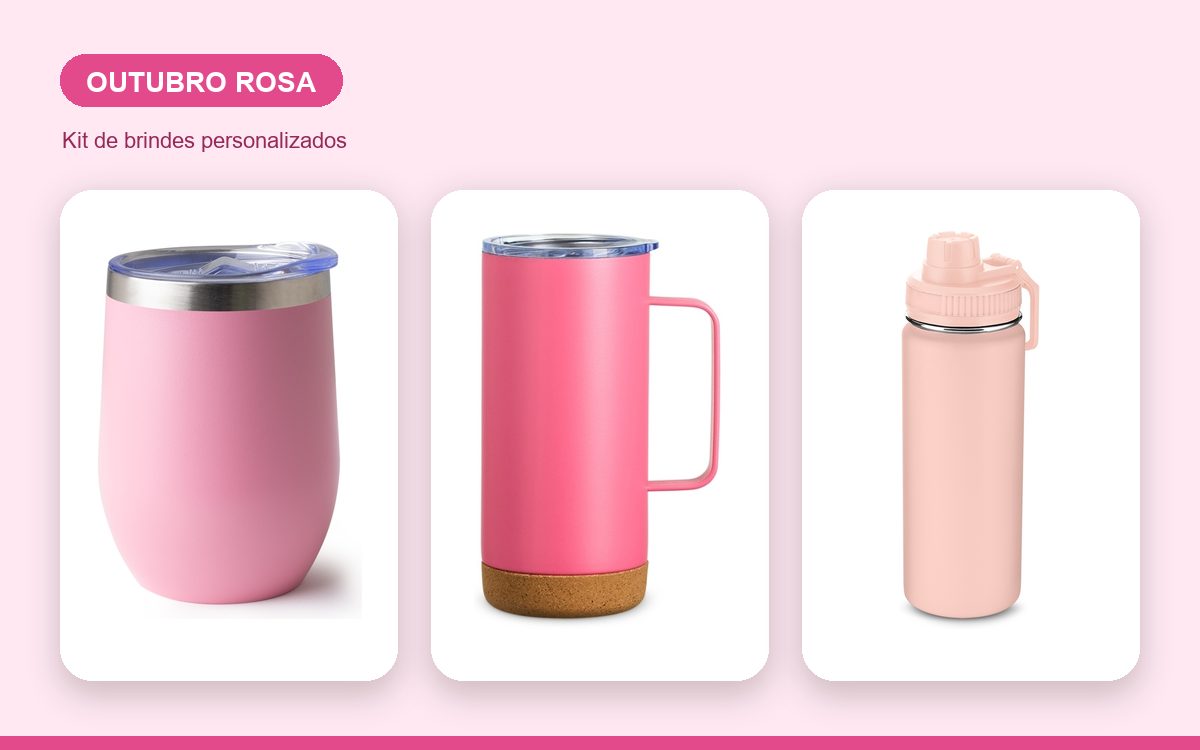 Kit de brindes personalizados — Squeezes Personalizados para o Outubro Rosa: Ideias