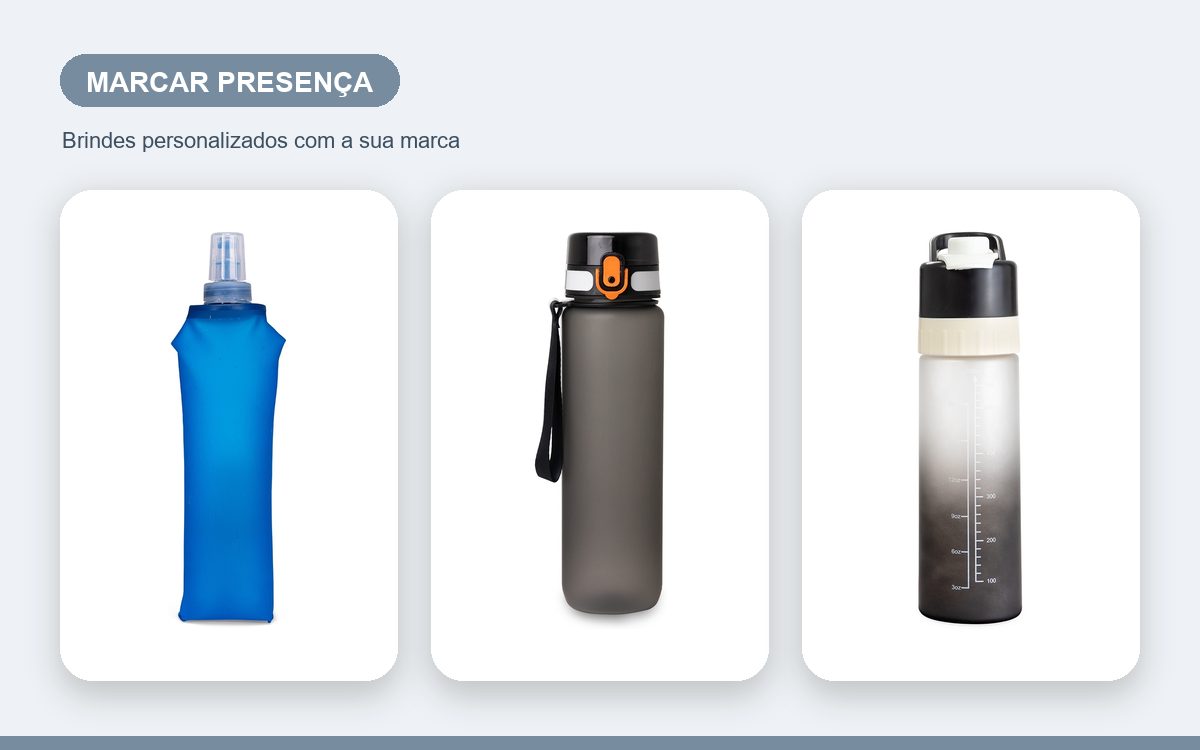 Brindes personalizados com a sua marca — Squeezes personalizados criativos para marcar presença
