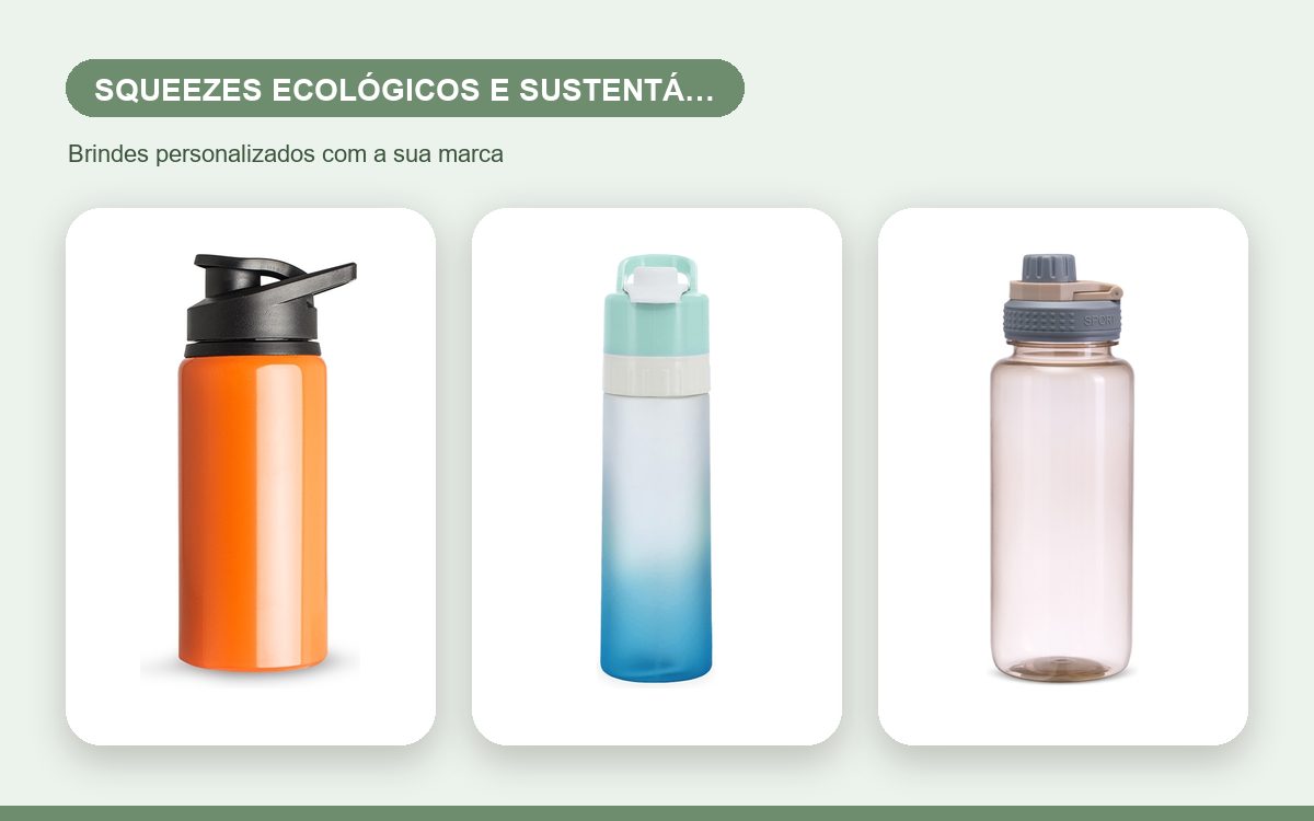 Brindes personalizados com a sua marca — Squeezes personalizados ecológicos e sustentáveis