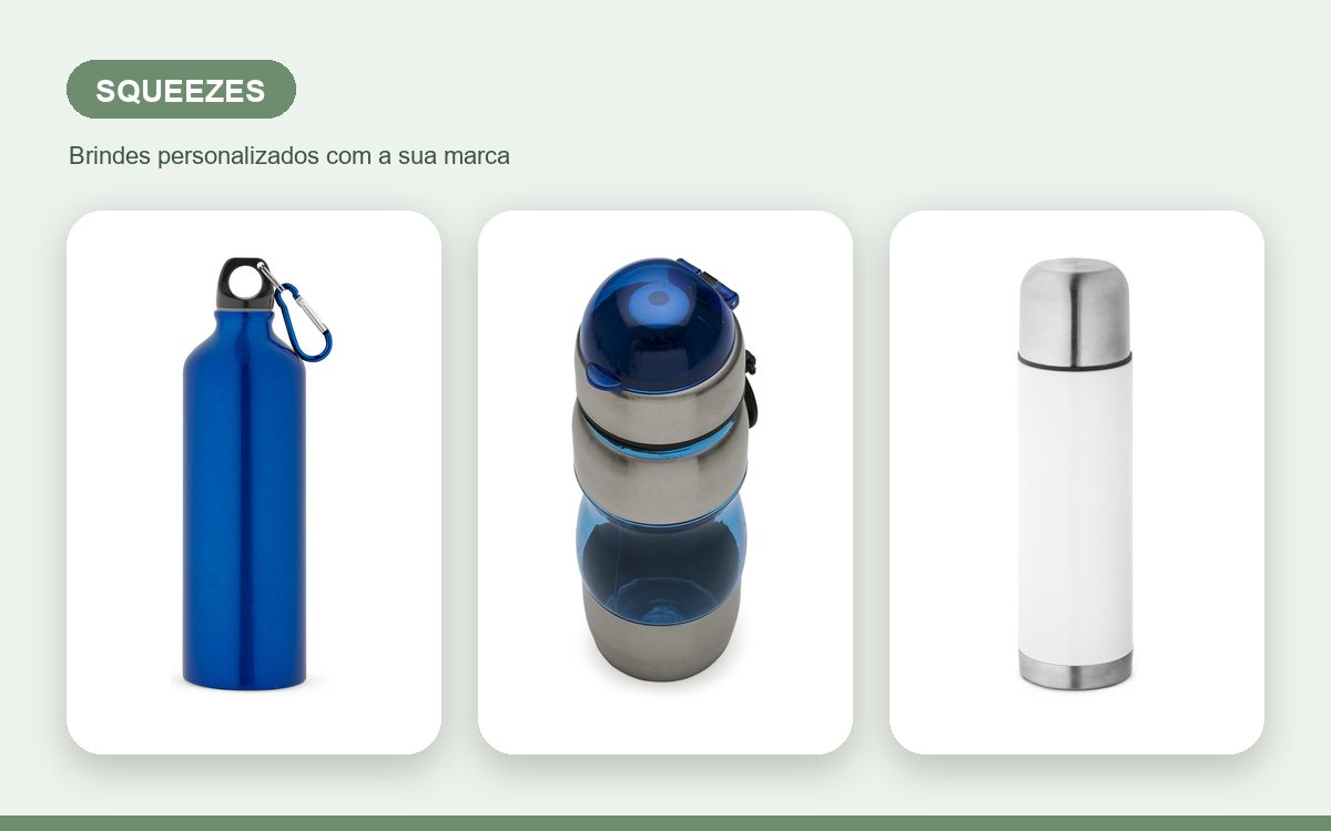 Brindes personalizados com a sua marca — Squeezes Personalizados para Empresas: Guia Completo