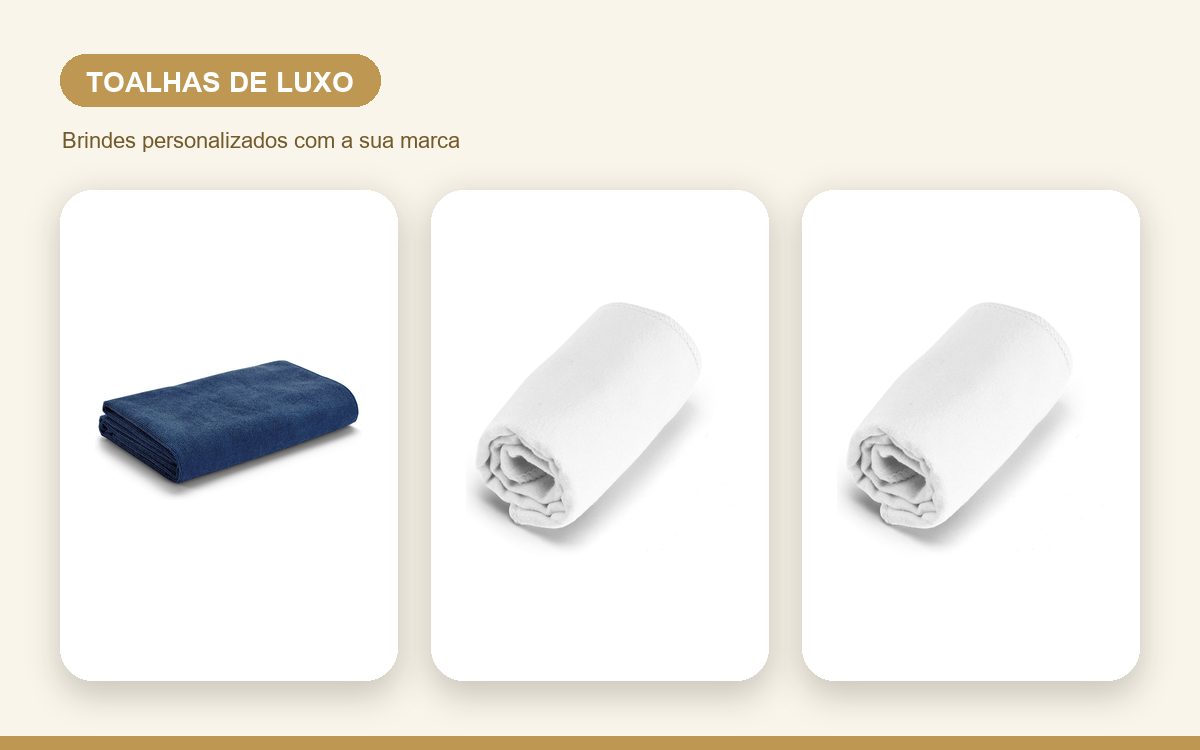 Brindes personalizados com a sua marca — Toalhas personalizadas de luxo para clientes e executivos