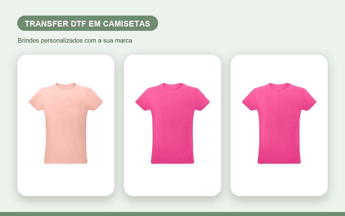 Brindes personalizados com a sua marca — Transfer DTF em camisetas: cores vivas e alta durabilidade