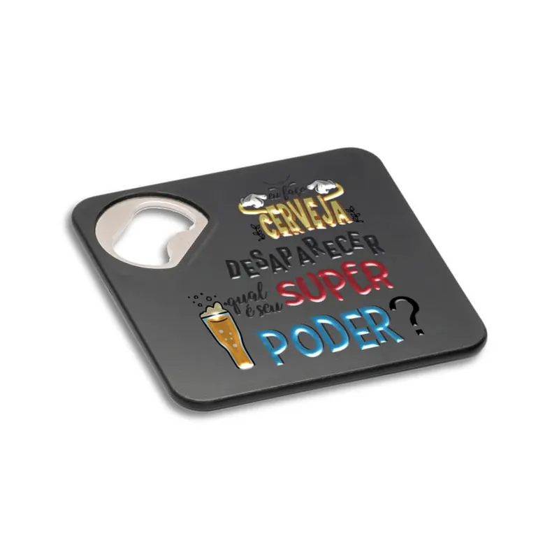 Abridor com Porta Copo · Modelo Funfaye personalizado com a sua marca