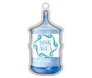 Chaveiro Resinado · Metal · Chapinha Galão de Água personalizado com a sua marca