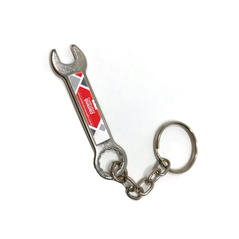 Chaveiro Resinado · Metal · Chave de Boca personalizado com a sua marca