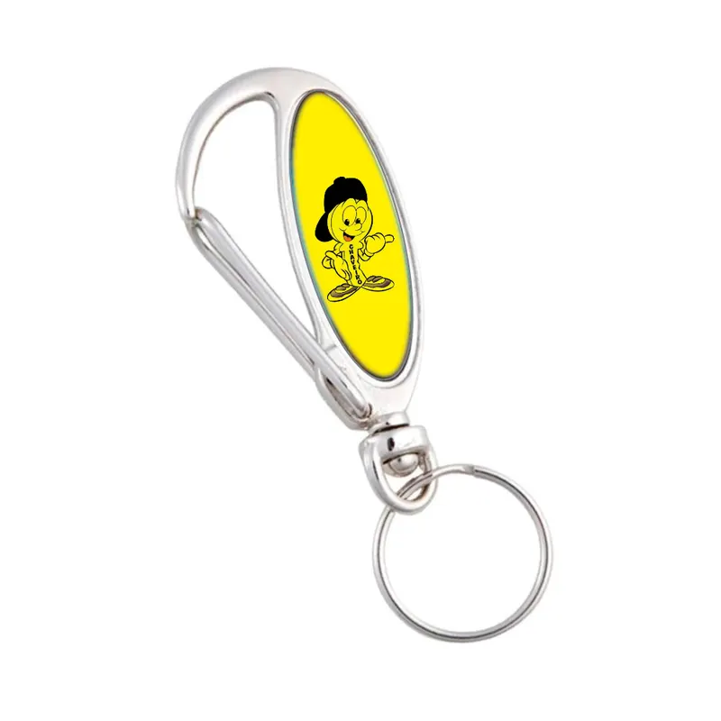 Chaveiro Resinado · Metal · Mosquetão Pelicano personalizado com a sua marca