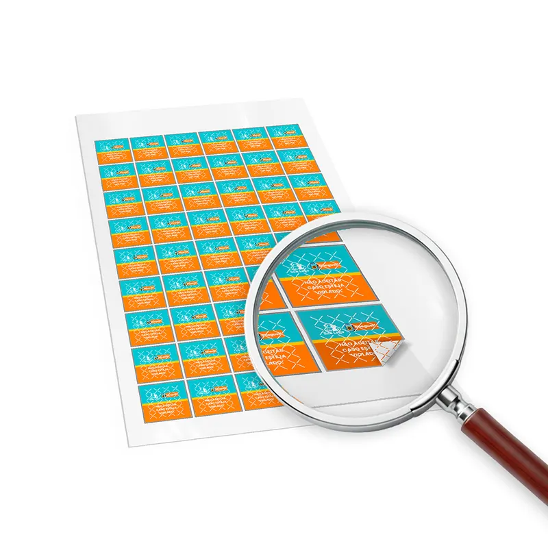 Adesivos · Lacre de Segurança · Adesivo Papel 80g · Quadrado 45x45mm personalizado com a sua marca