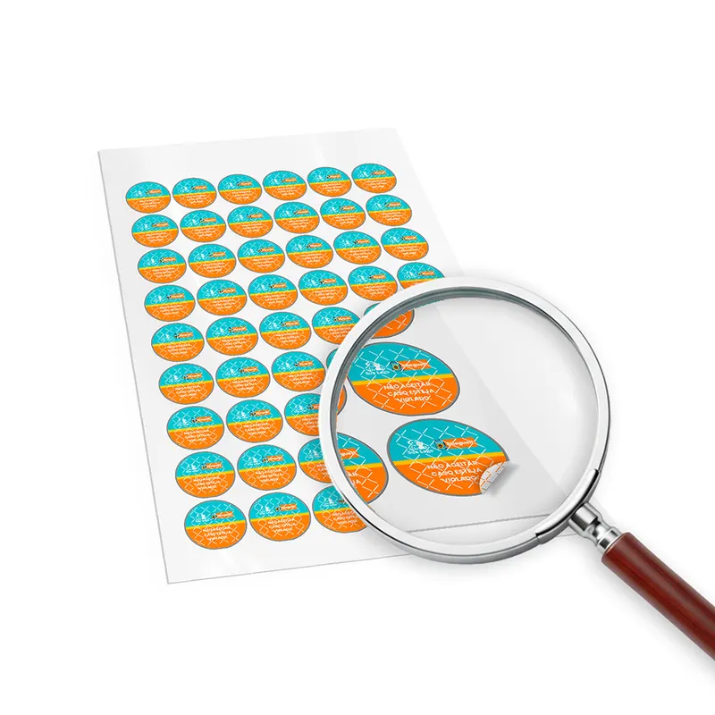 Adesivos · Lacre de Segurança · Adesivo Papel 80g · Redondo 45x45mm personalizado com a sua marca