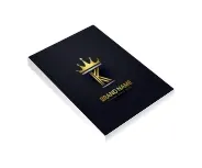 Caderneta · Capa Brochura e Cola · Abertura Vertical · Capa Couchê 250g e Miolo Ap 75g · Lam Fosca Fr e Hotstamping Fr personalizado com a sua marca