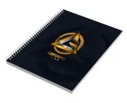 Caderno · Impressão Digital · Capa Papel Paraná 2mm e Miolo Ap 75g · Miolo Padrão · Lam Fosca Fr e Hotstamping Fr personalizado com a sua marca