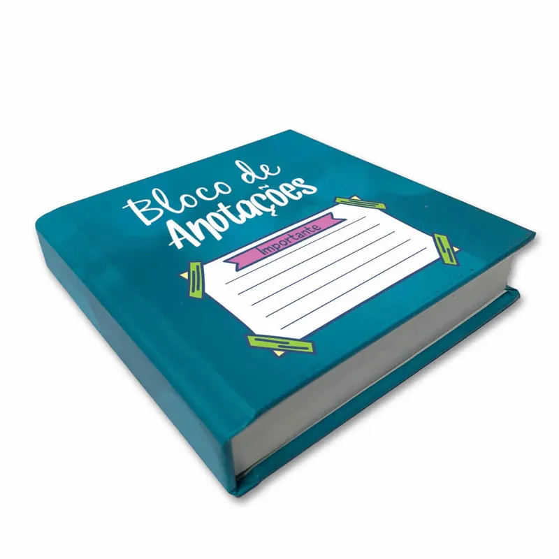 Bloco com Capa Dura · Miolo Branco Ap 75g personalizado com a sua marca