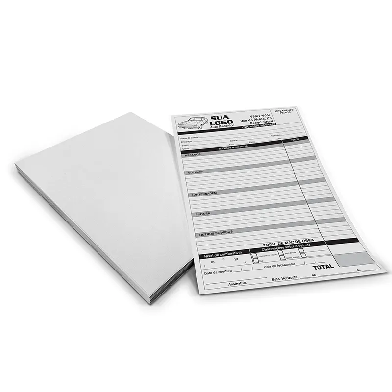 Comandas · Apergaminhado 75g personalizado com a sua marca