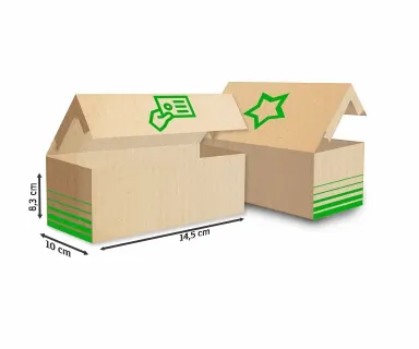 Caixas para Cartão · Papelão Ondulado 340g · Personalizada · Para 250 Cartões personalizado com a sua marca