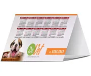 Calendário de Mesa · Básico · Couchê 300g · Lam Fosca Frente personalizado com a sua marca