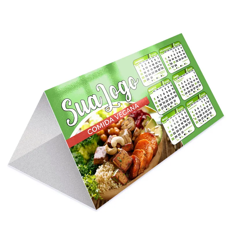 Calendário de Mesa · Básico · Supremo 255g personalizado com a sua marca