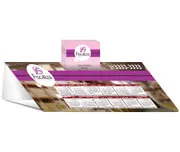 Calendário de Mesa · Porta Cartões · Simples · Couchê 250g personalizado com a sua marca