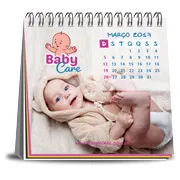 Calendário de Mesa · Wire o com 12 Pág · Base Couchê 300g e Páginas Couchê 150g personalizado com a sua marca