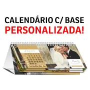 Calendário de Mesa · Wire o com 12 Pág e Base Personalizada · Base e Páginas Couchê 250g personalizado com a sua marca