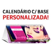 Calendário de Mesa · Wire o com 14 Pág e Base Personalizada · Base e Páginas Couchê 250g personalizado com a sua marca
