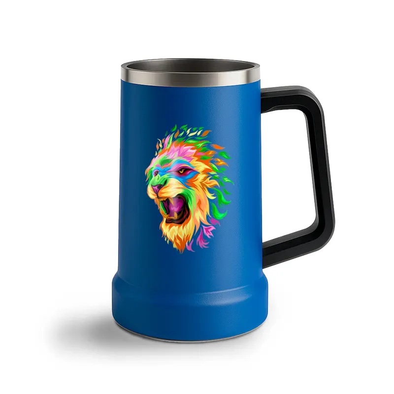 Canecas · Com Adesivo Dtf Uv · Canecas Térmicas · Cerveja 700ml · Azul Claro personalizado com a sua marca