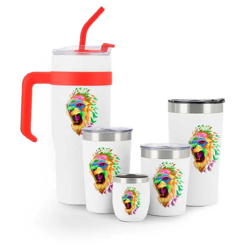 Canecas · Com Adesivo Dtf Uv · Coleção Térmica · Kit de Copos personalizado com a sua marca