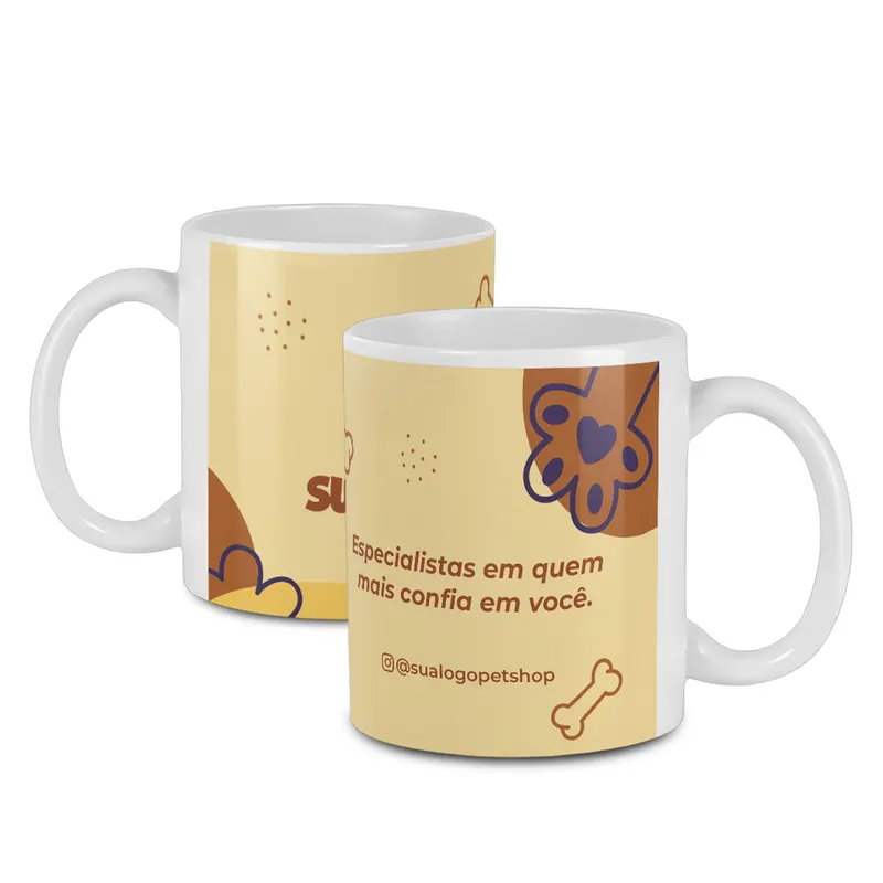 Canecas · Com Sublimação · Canecas de Porcelana · Simples 325ml personalizado com a sua marca