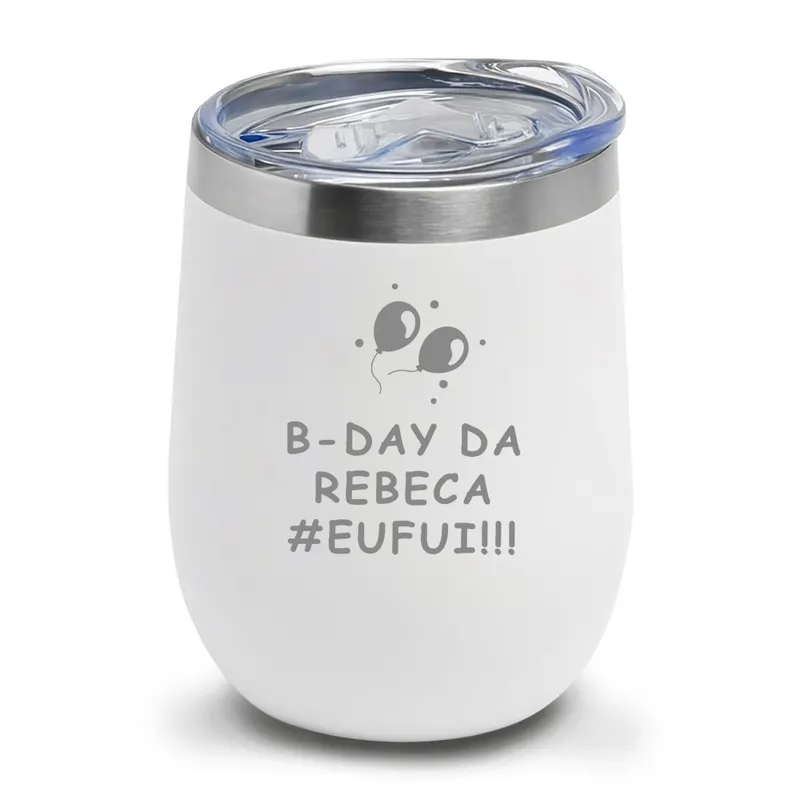 Copos · Gravação Frontal · Copos Térmicos · Modelo Cuia com Tampa · 360ml · Linha Premium personalizado com a sua marca