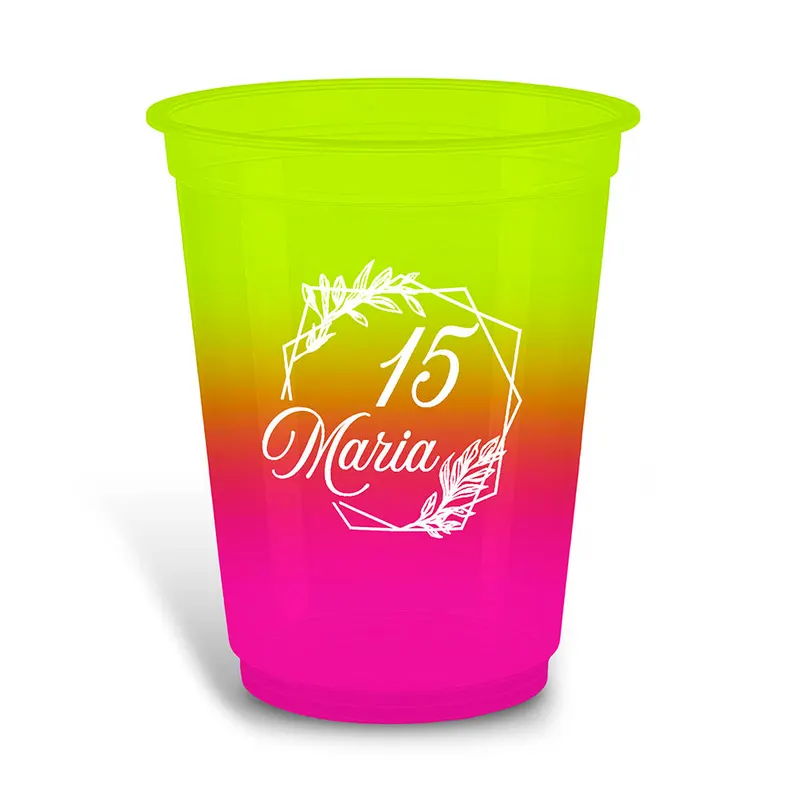 Copos · Impressão Silk · Copos de Plástico · Descartável · 300ml · Bicolor personalizado com a sua marca