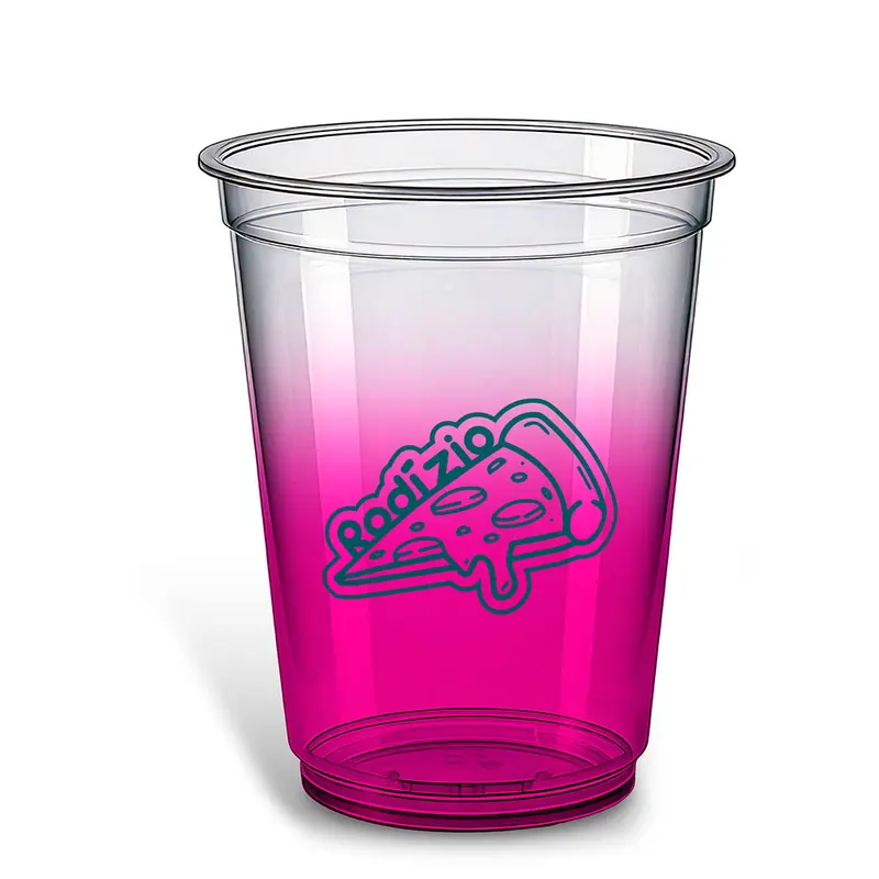 Copos · Impressão Silk · Copos de Plástico · Descartável · 400ml · Degradê personalizado com a sua marca