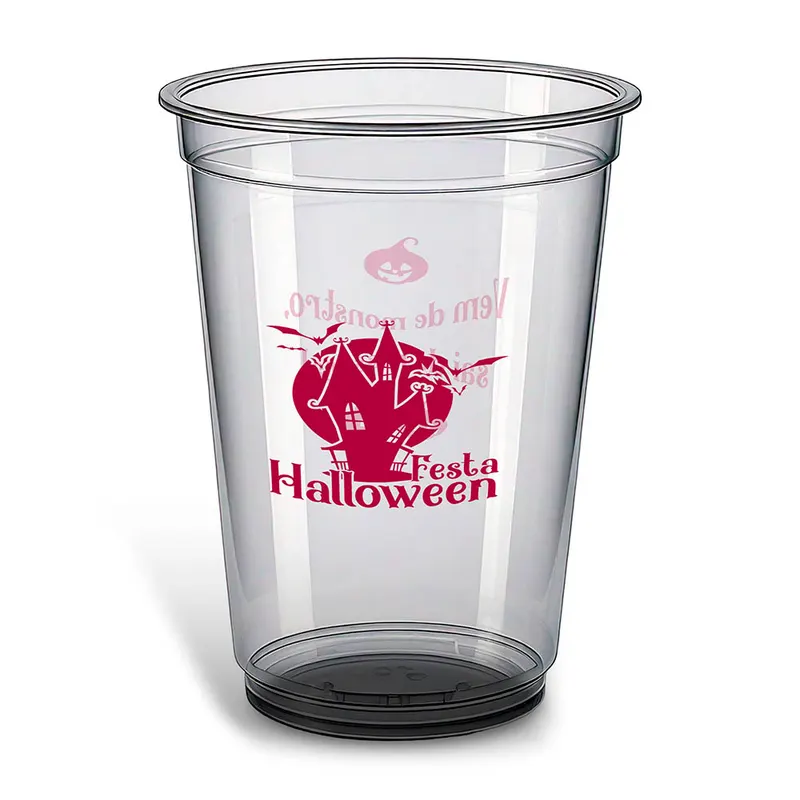 Copos · Impressão Silk · Copos de Plástico · Descartável · 500ml personalizado com a sua marca