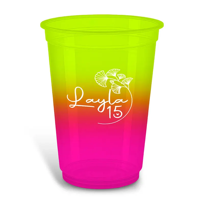 Copos · Impressão Silk · Copos de Plástico · Descartável · 500ml · Bicolor personalizado com a sua marca