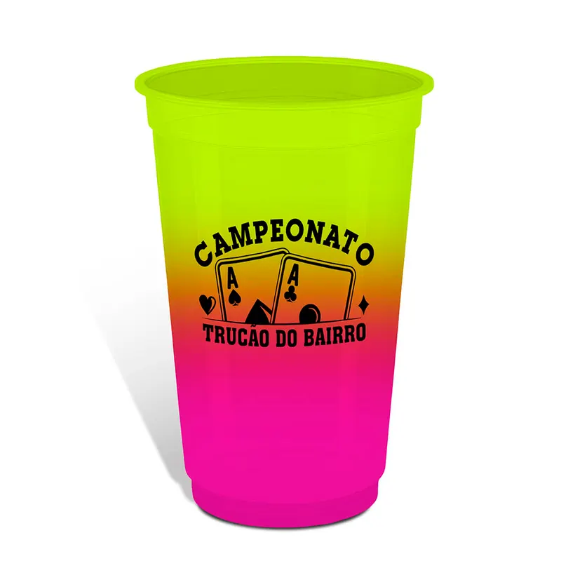 Copos · Impressão Silk · Copos de Plástico · Descartável · 700ml · Bicolor personalizado com a sua marca