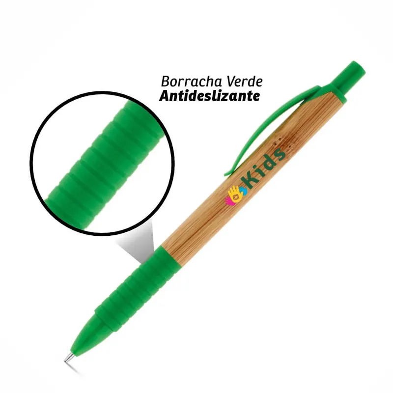 Canetas Promocionais · Personalizadas · Impressão Uv · Ecológica com Corpo de Bambu personalizado com a sua marca