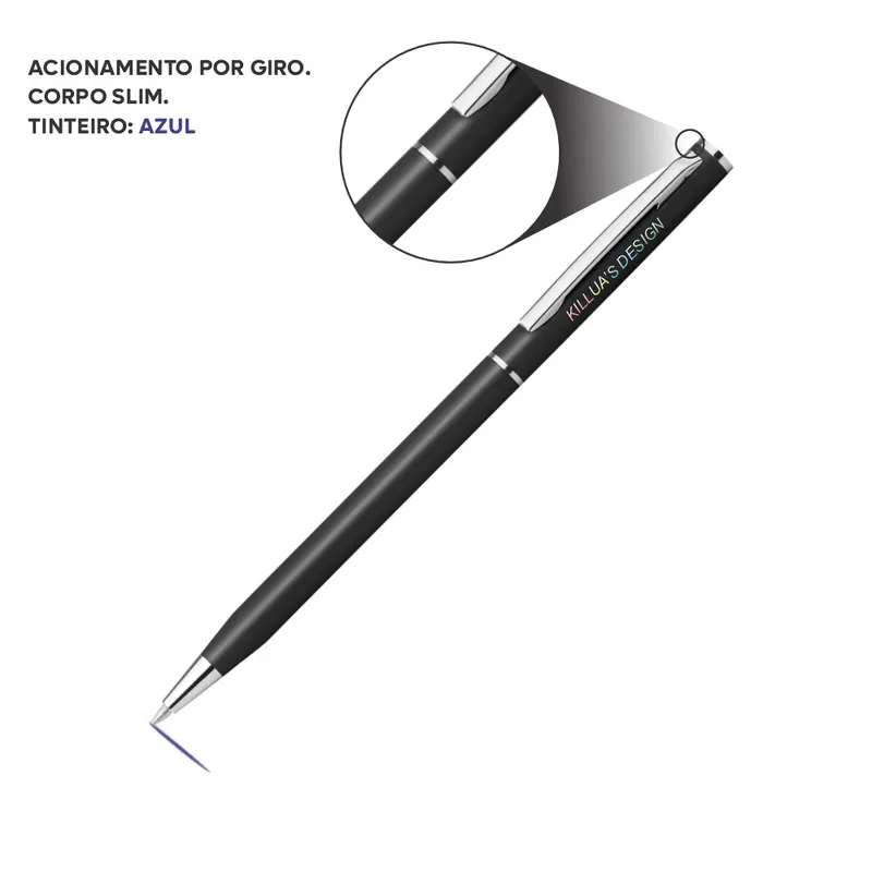 Canetas Promocionais · Sem Personalização · Lesley Metallic Slim personalizado com a sua marca