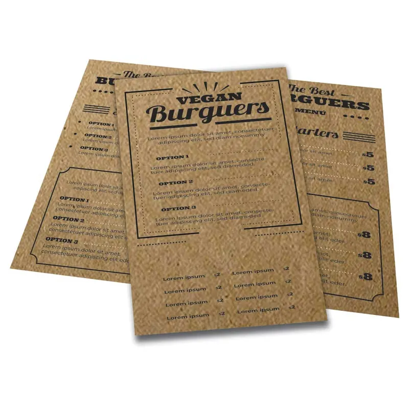 Cardápios Personalizados · 4 Páginas com Dobra · Kraft 250g personalizado com a sua marca
