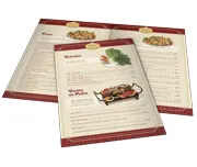 Cardápios Personalizados · 4 Páginas com Dobra · Reciclato 240g personalizado com a sua marca