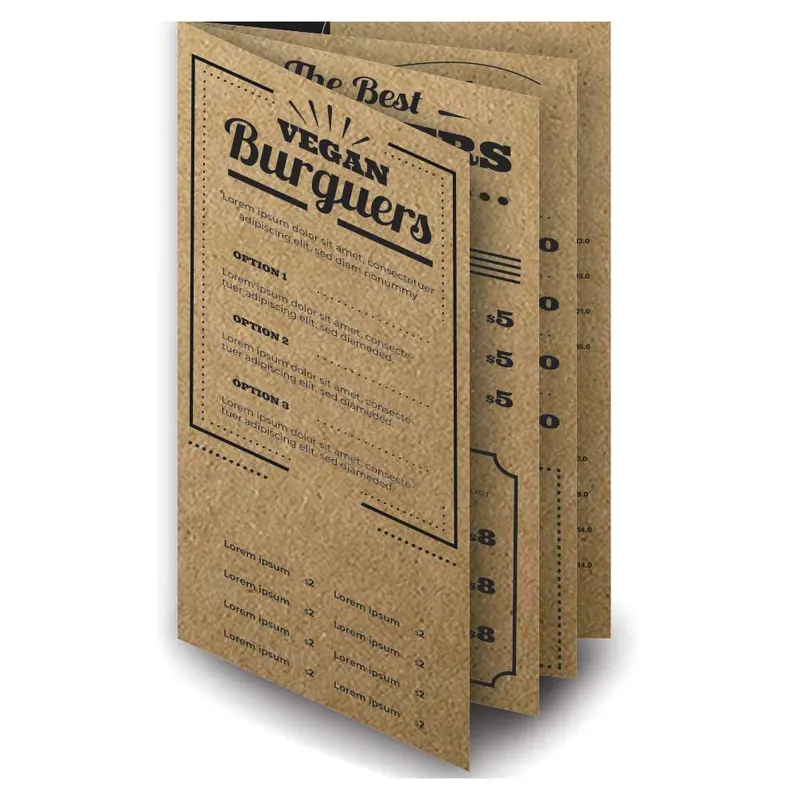 Cardápios Personalizados · 8 Páginas com Dobra · Kraft 250g personalizado com a sua marca