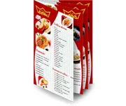 Cardápios Personalizados · 8 Páginas com Dobra · Reciclato 240g personalizado com a sua marca