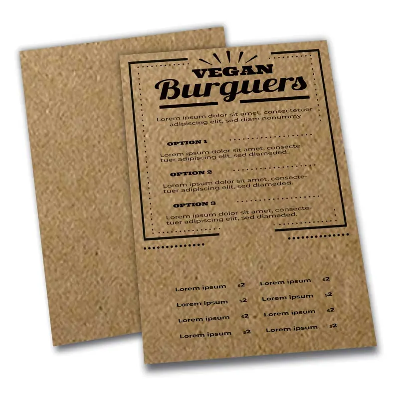 Cardápios Personalizados · Simples · Kraft 250g personalizado com a sua marca