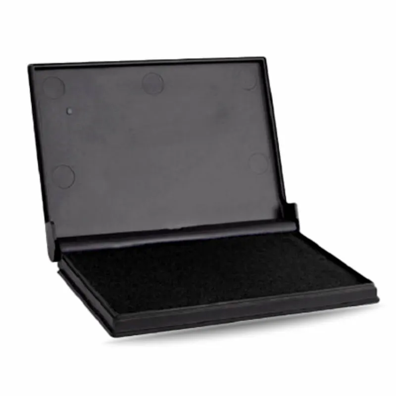 Carimbos · Almofadas · Estojo de Plástico Preto com Tinteiro personalizado com a sua marca