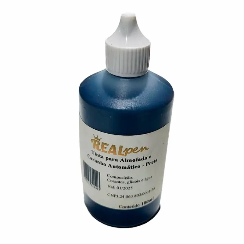 Carimbos · Tinta Preta de 100ml personalizado com a sua marca