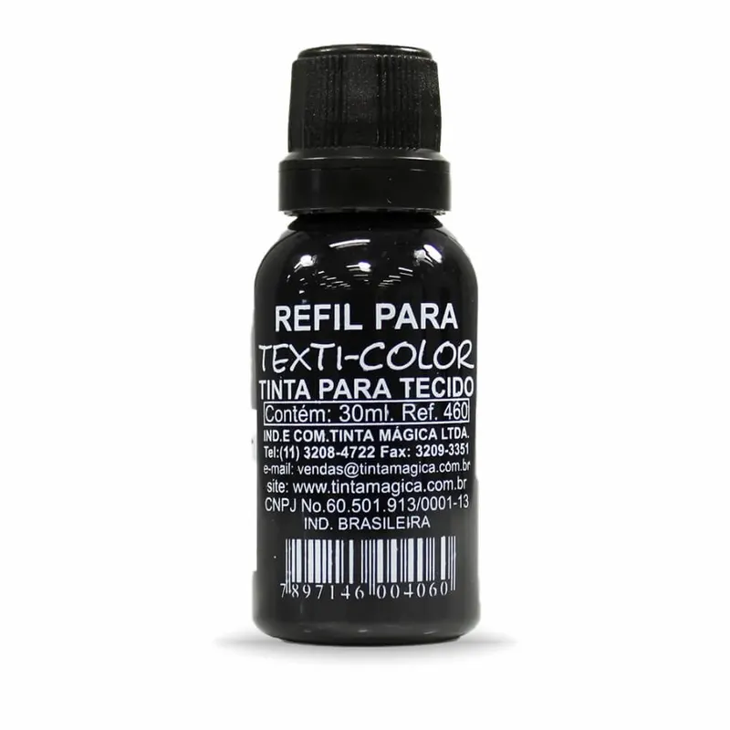 Carimbos · Tinta Preta de 30ml para Tecido personalizado com a sua marca
