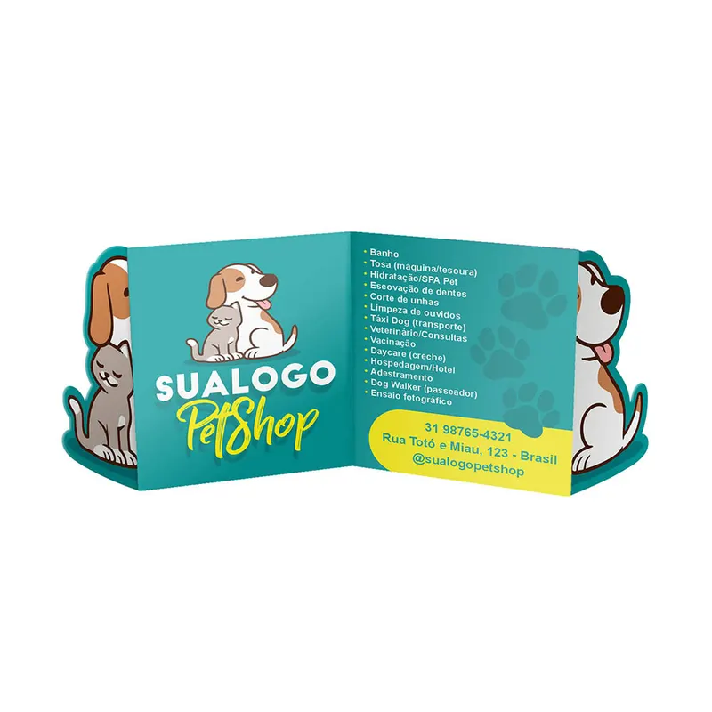 Cartão de Retrovisor · Couchê 250g personalizado com a sua marca