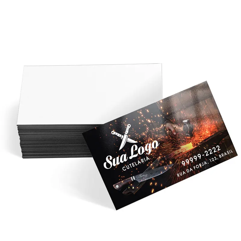 Cartões de Visita · Couchê 250g · Lam Brilho Frente personalizado com a sua marca
