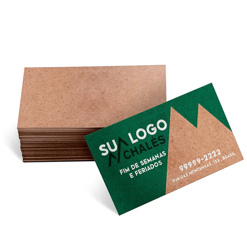 Cartões de Visita Europeu · Kraft 250g personalizado com a sua marca